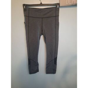 Lululemon Pace Rival Crop 22 Inch Inseam In Heathered Black Size 6 Leggings